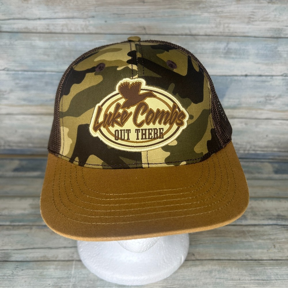 Luke Combs Out There Trucker Hat Camo Mesh Snapback Country Concert Cap
